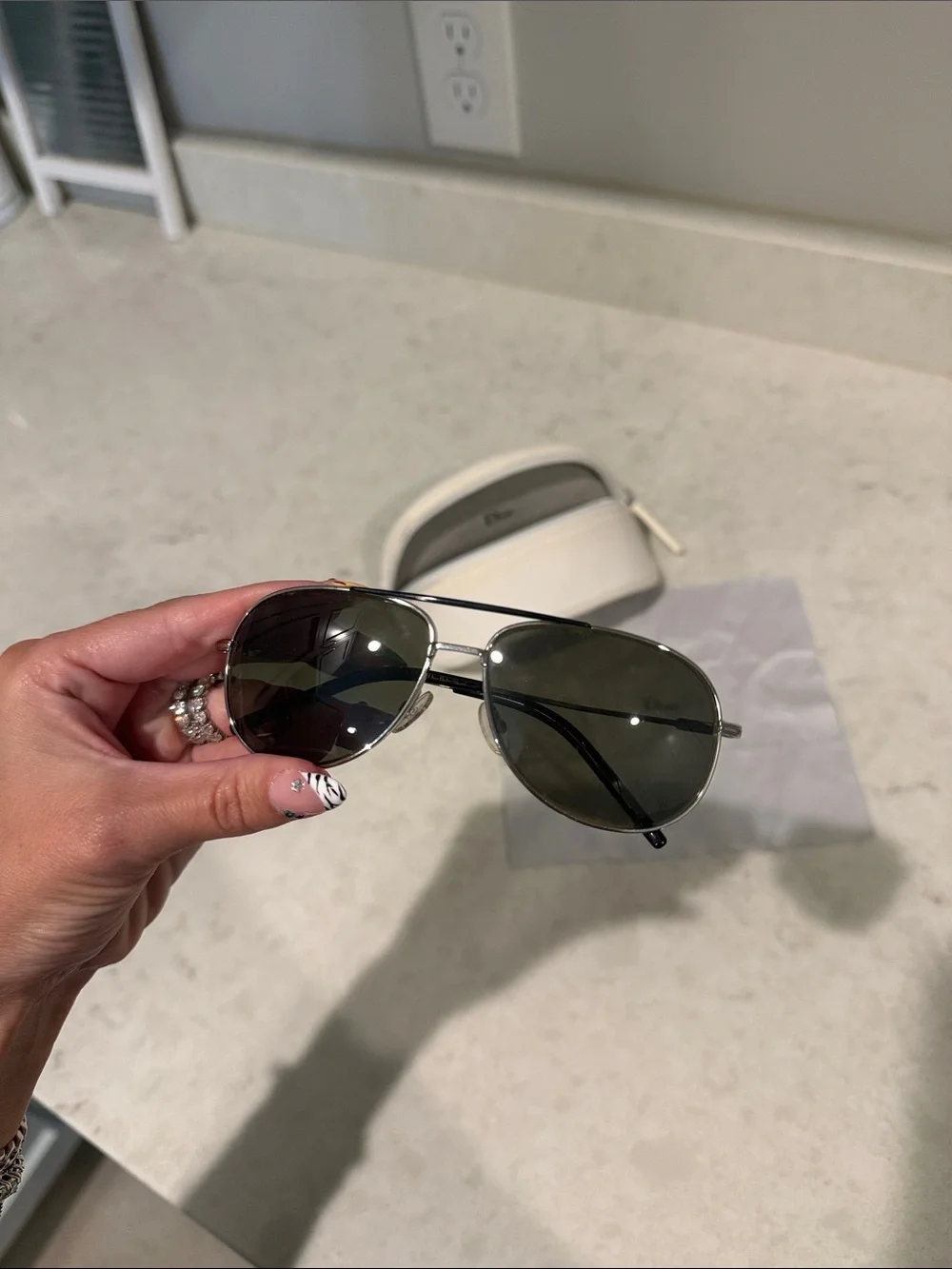 Dior kids Aviator Sunglasses in Silver with Brown Lenses
